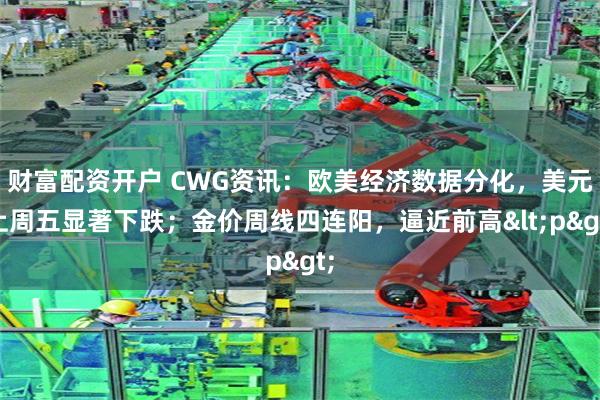 财富配资开户 CWG资讯：欧美经济数据分化，美元上周五显著下跌；金价周线四连阳，逼近前高<p>