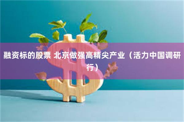 融资标的股票 北京做强高精尖产业（活力中国调研行）