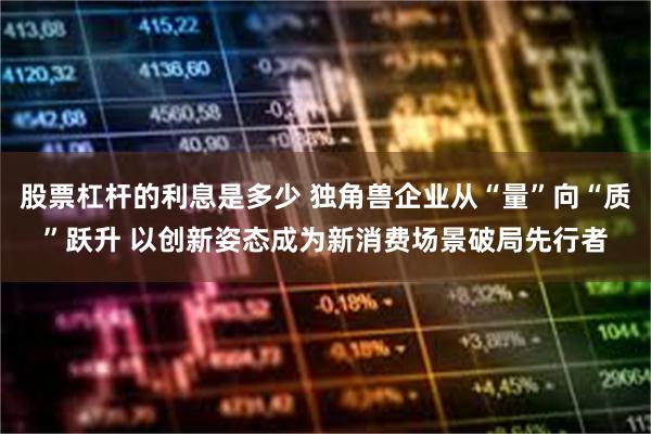 股票杠杆的利息是多少 独角兽企业从“量”向“质”跃升 以创新姿态成为新消费场景破局先行者